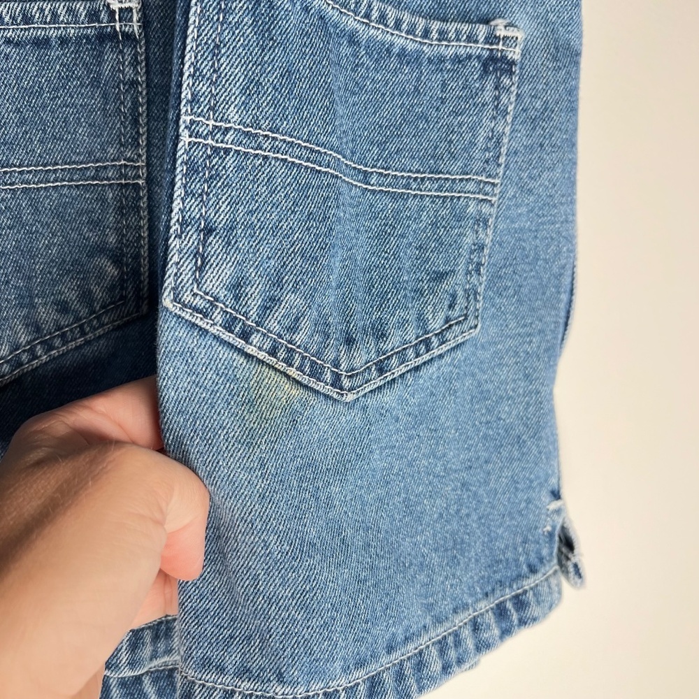 Vintage 1998 Barbie Denim Blue Overalls Shortalls 6 - Picture 3 of 5